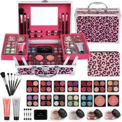 Anpro Leopord makeup kit case: portable storage for easy travel touch-ups