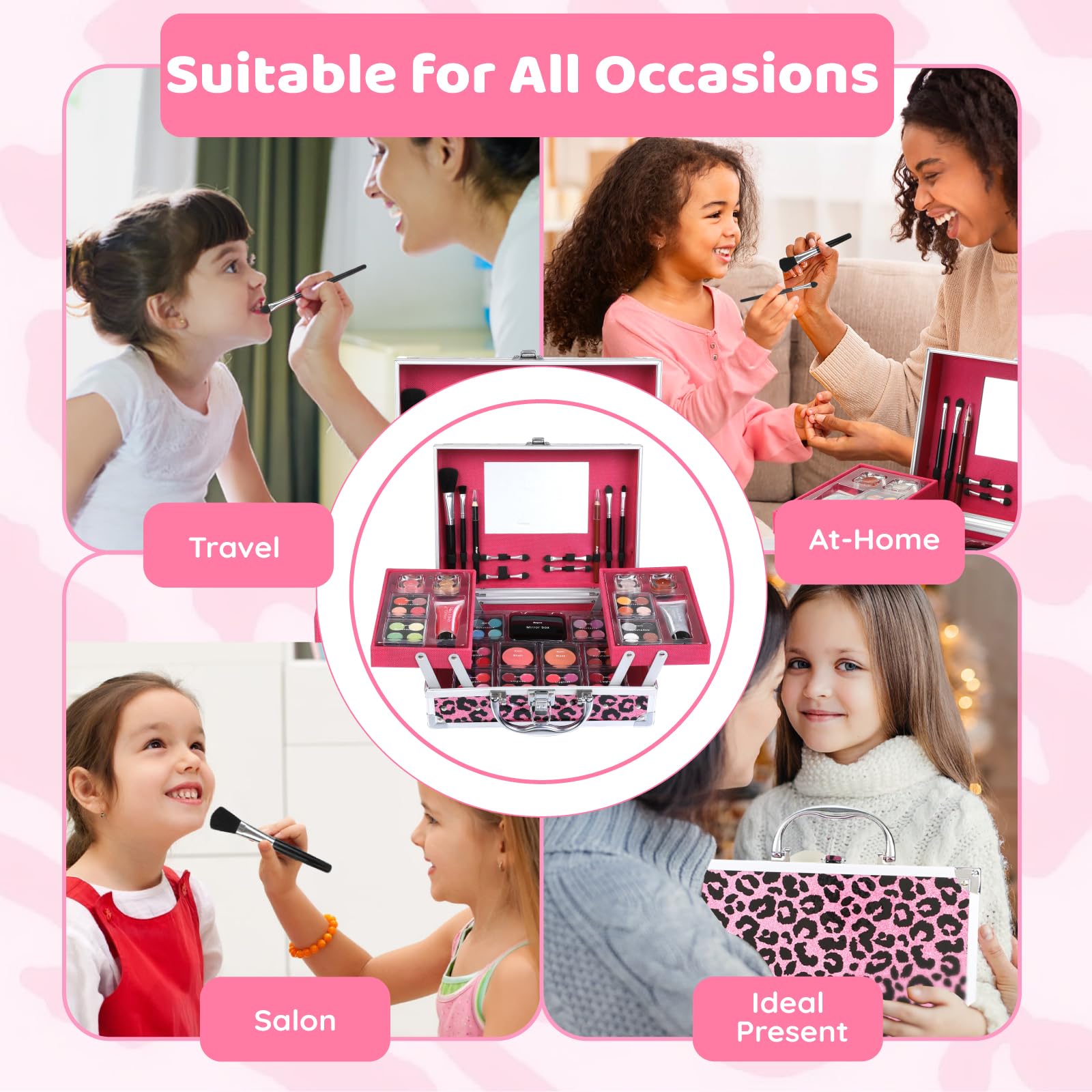 Anpro Leopord pink glitter gel for festive accents and sparkly highlights