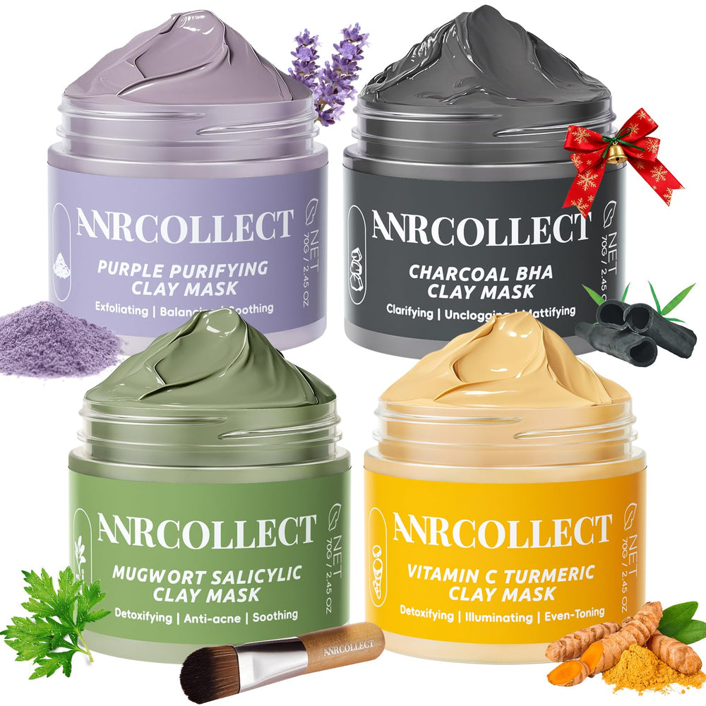 ANRCOLLECT face mask set 4pcs hero showcases a spa-ready bundle for glowing skin.