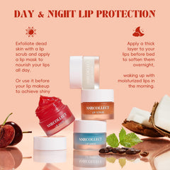 ANRCOLLECT lip mask overnight bottle showcases rich shea butter formula.