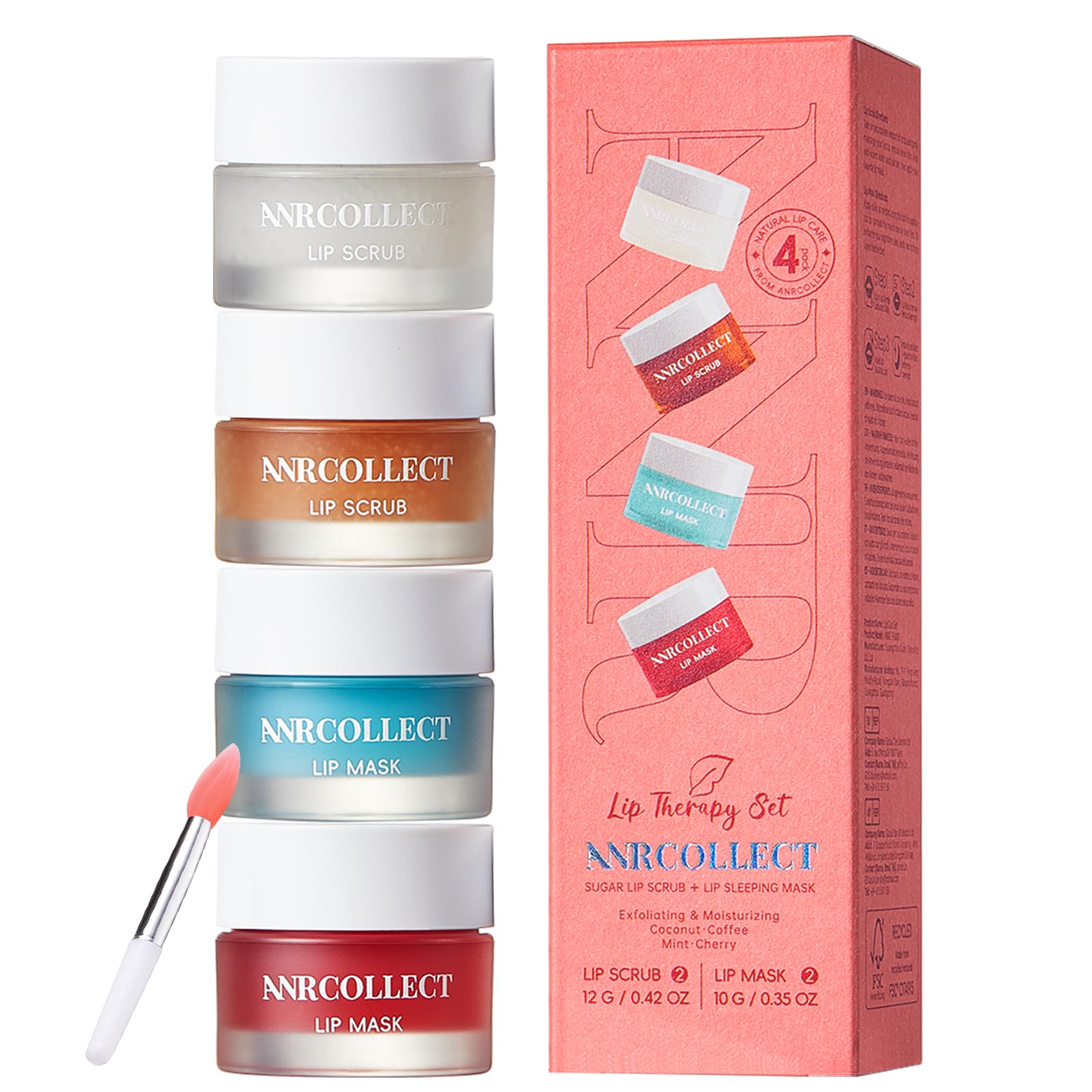 ANRCOLLECT lip scrub exfoliator jar for smoother, softer lips.
