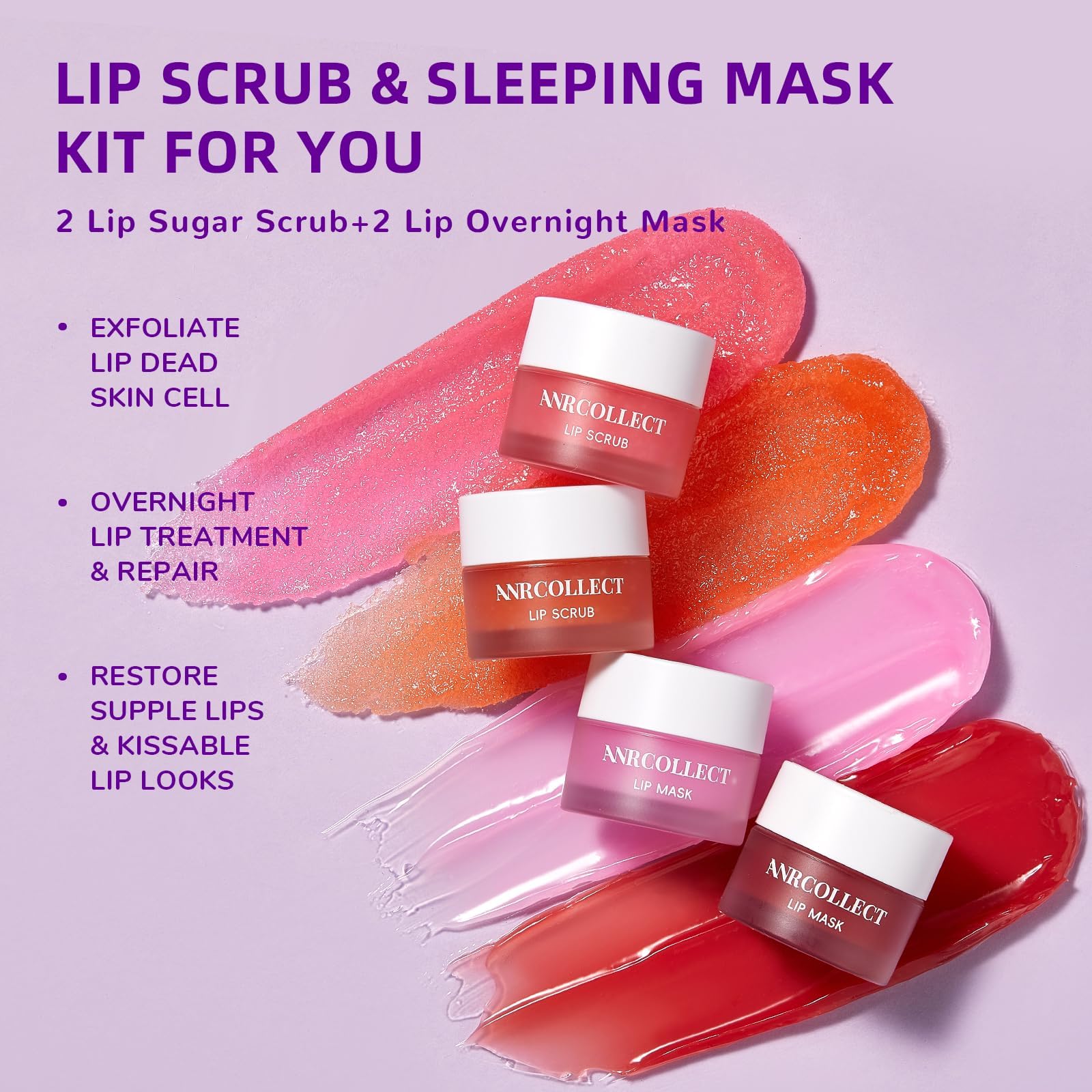 ANRCOLLECT lip scrub Peach texture for gentle exfoliation and soft lips