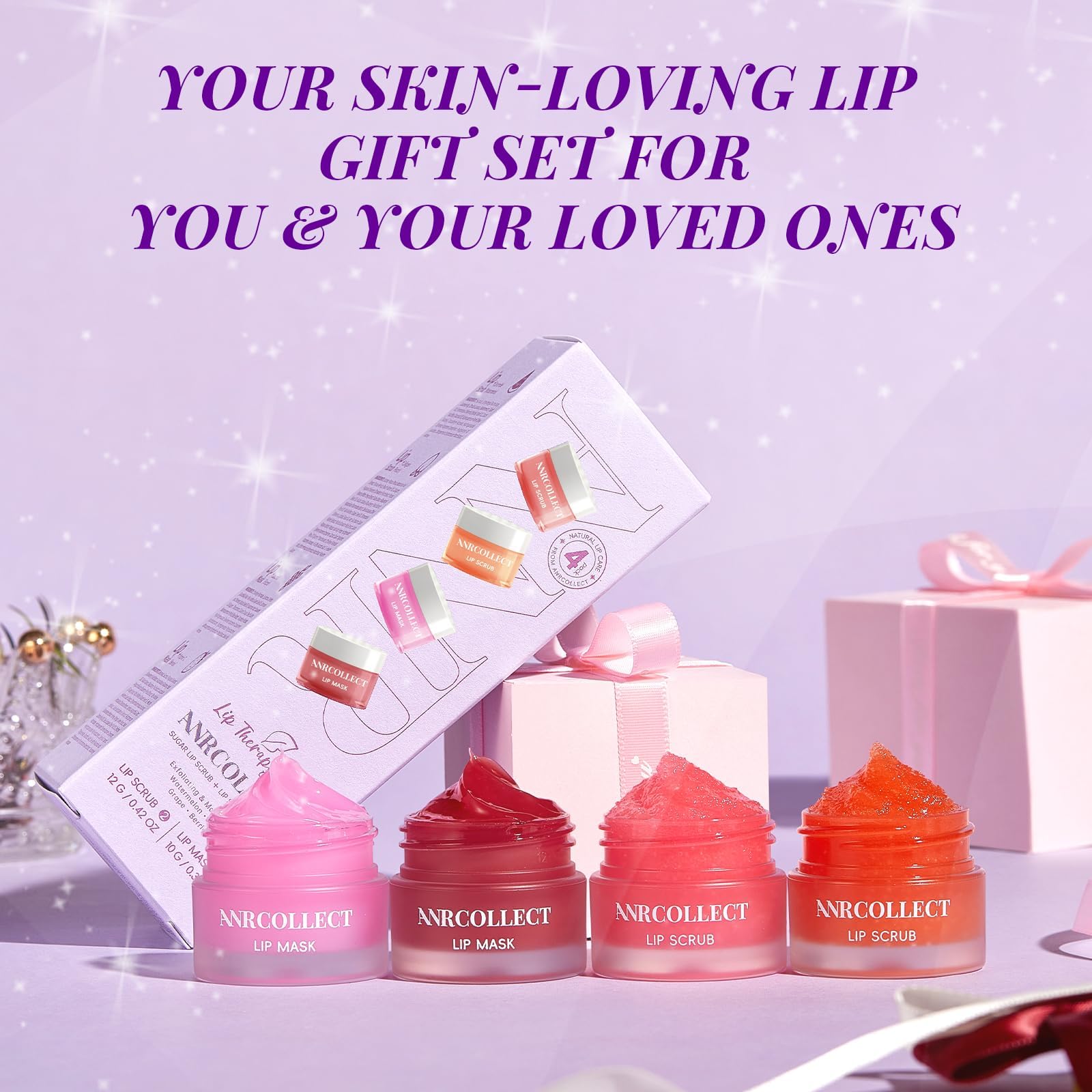 ANRCOLLECT vegan clean ingredients graphic emphasizes safe lip care