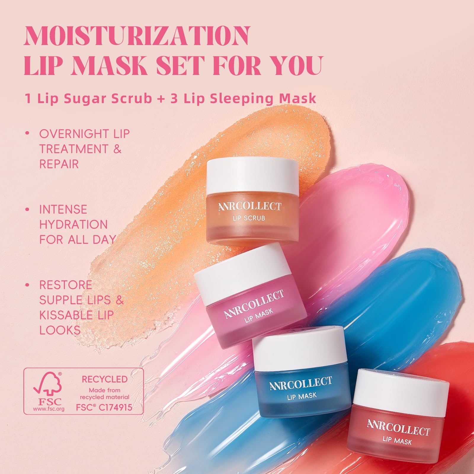 ANRCOLLECT lip mask application before bed for overnight nourishment.