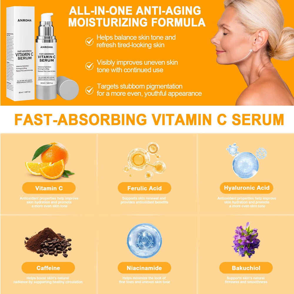 Anroha Vitamin C Serum close-up texture highlights silky serum consistency.