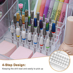 AnRui Nail Drill Holder 4 compartments for orderly storage