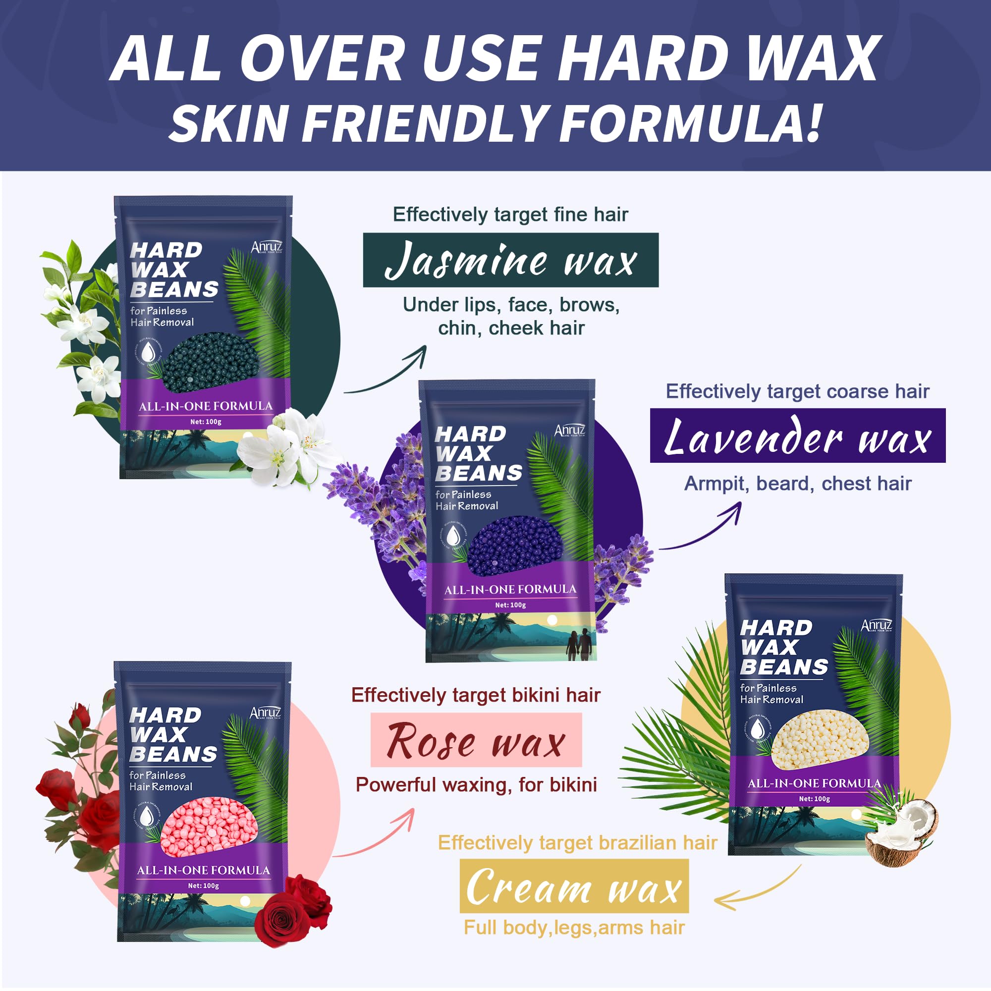 ANRUZ jasmine wax beads with soothing aroma