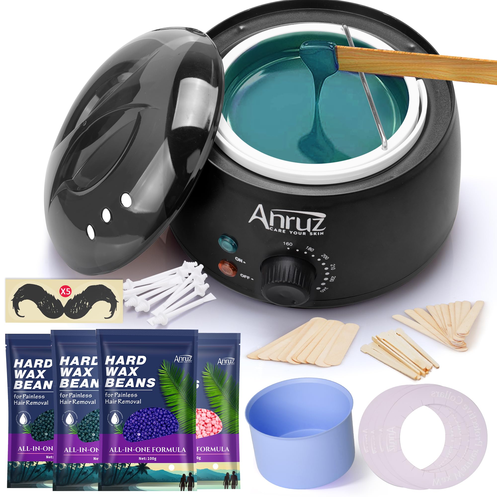 ANRUZ waxing machine 500ml for convenient at-home hair removal.