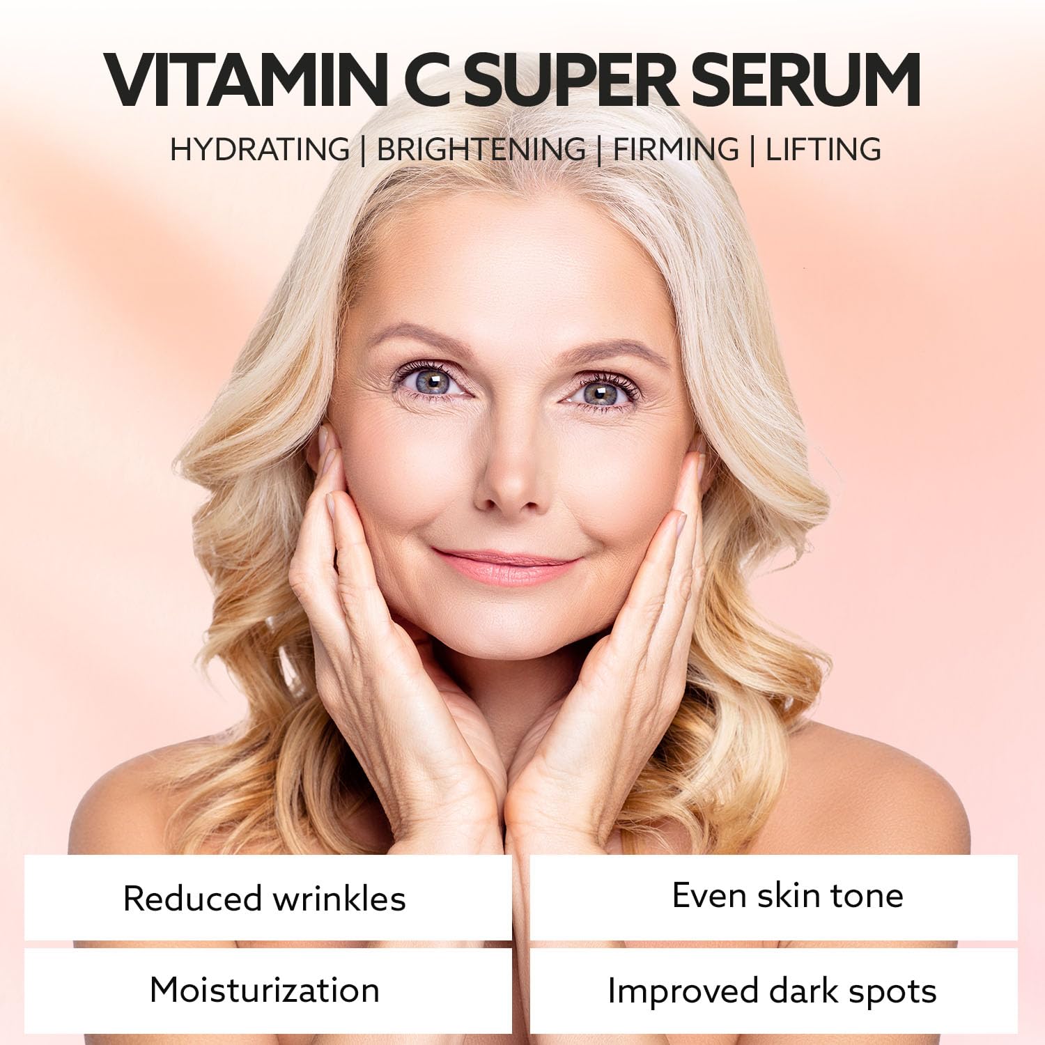 ANSDUR serum applied to cheek for brightening and smoothing.