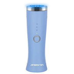 ANSIOVON blue-light therapy device in-face usage for gentle acne spot treatment.