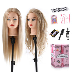 Anstar mannequin head 24inch blonde hair for realistic styling practice and braiding.