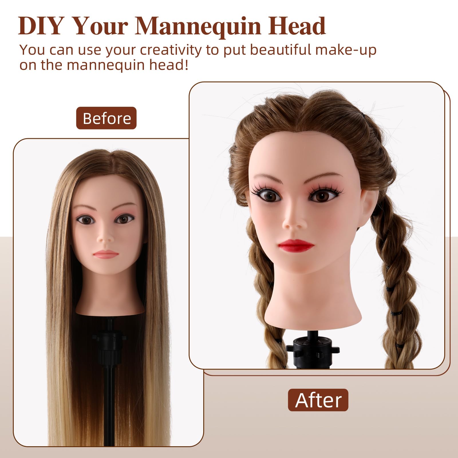 Anstar mannequin head braiding accessories to expand styling possibilities