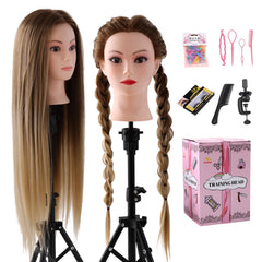 Anstar mannequin head with hair gradient 24in for realistic braiding practice at home