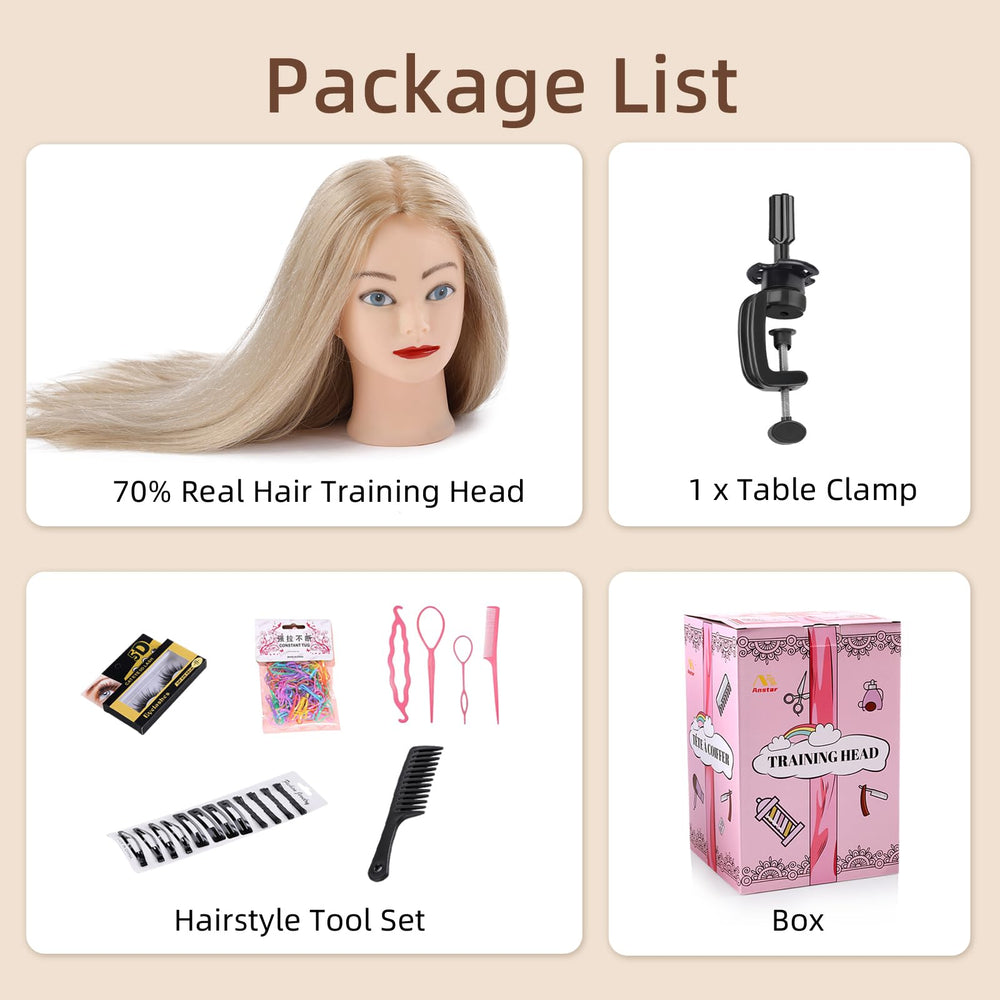 Anstar mannequin head professional classroom use for training and skill building.