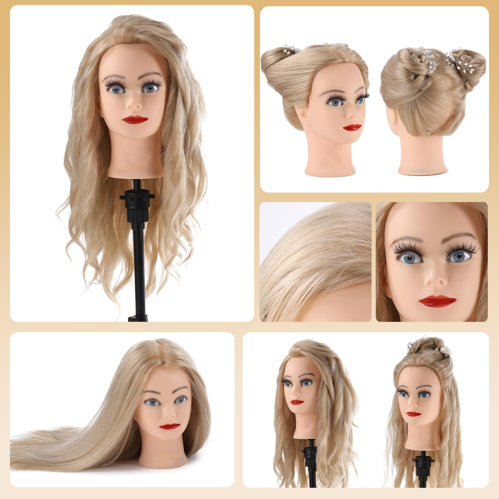 Anstar mannequin head straightening tools for practicing smooth finishes and control.
