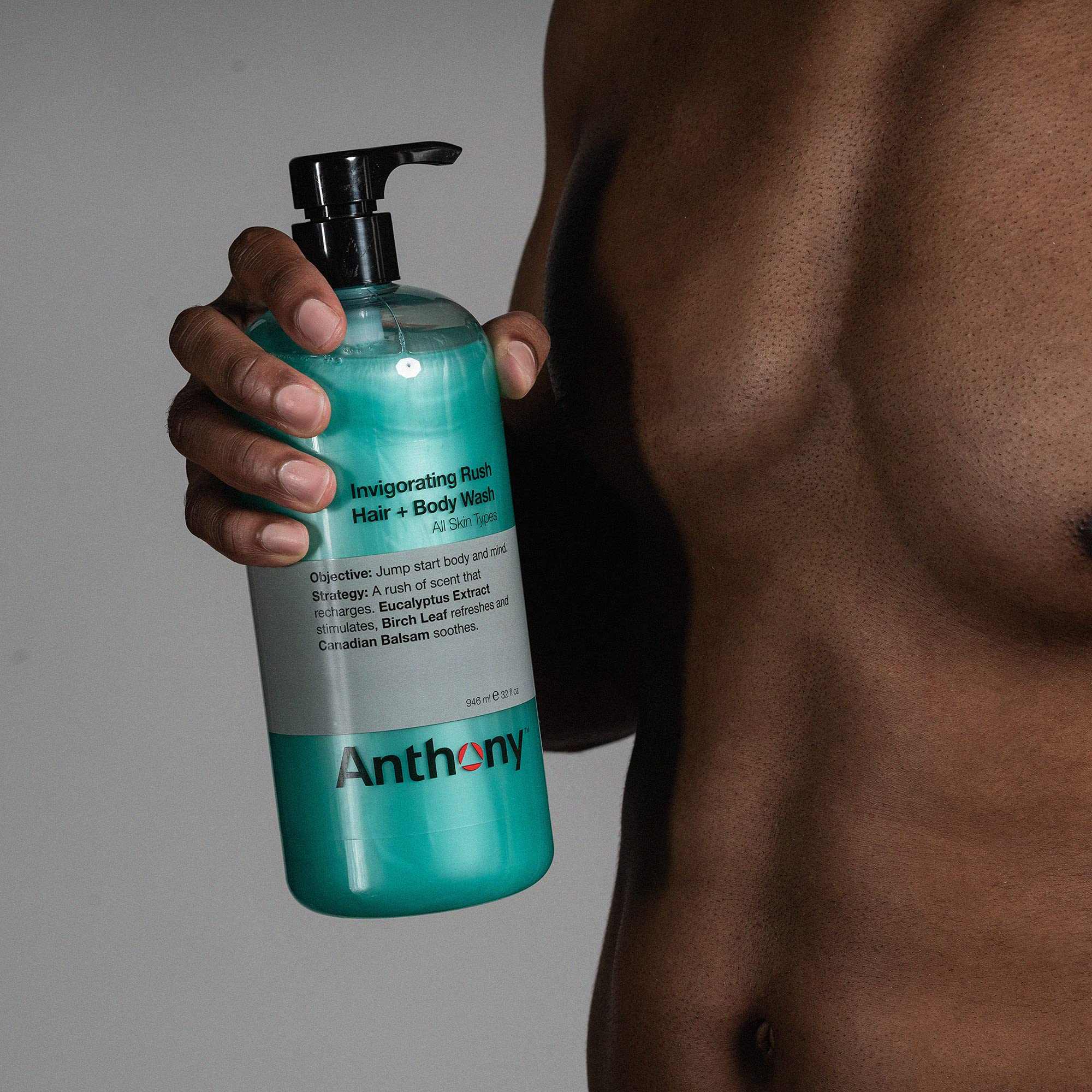 Anthony 2in1 liquid gel soap shampoo demonstrates convenient all-in-one grooming in one pump.