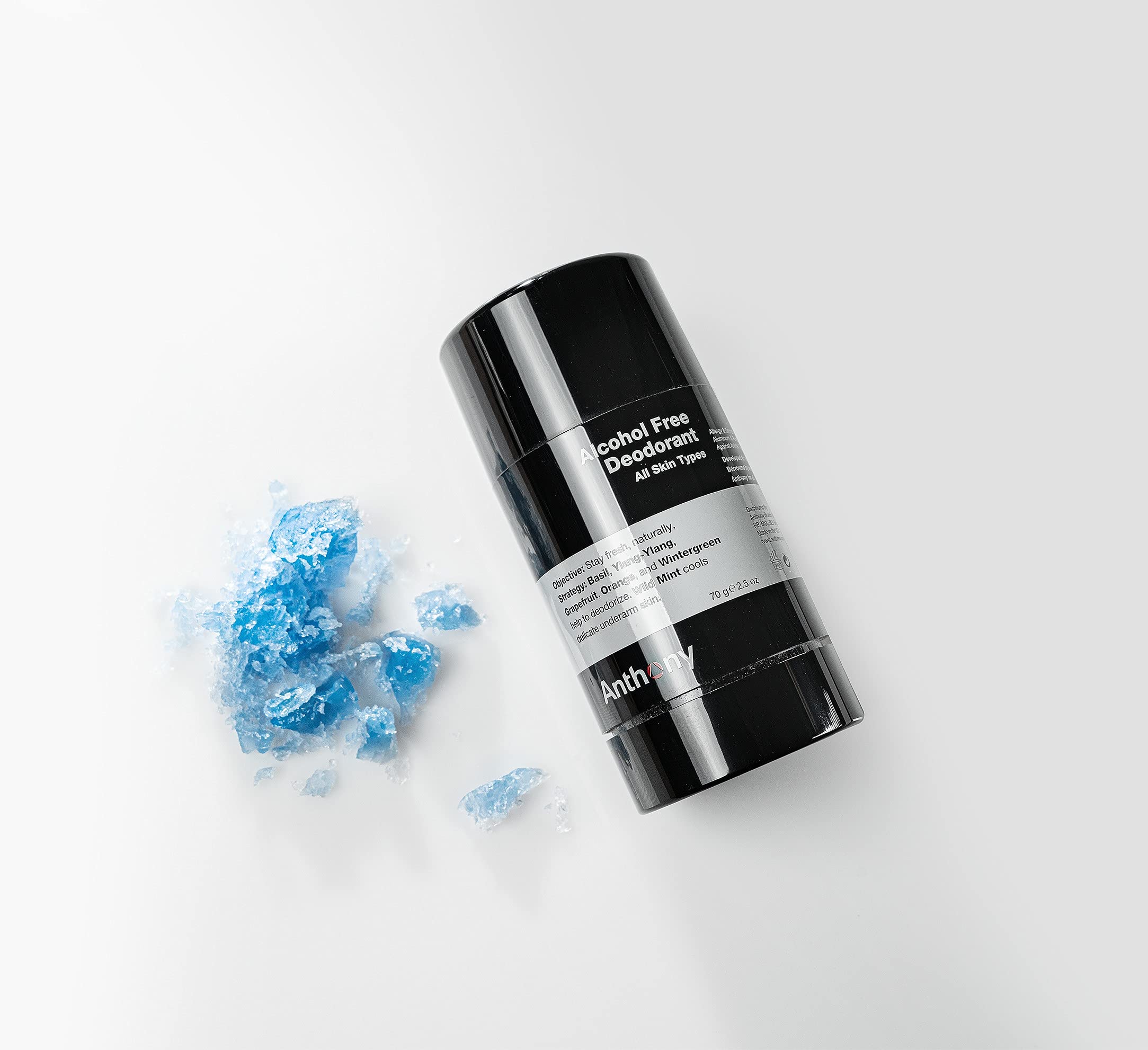 Anthony dermatologist-tested label close-up implying safe use on sensitive skin