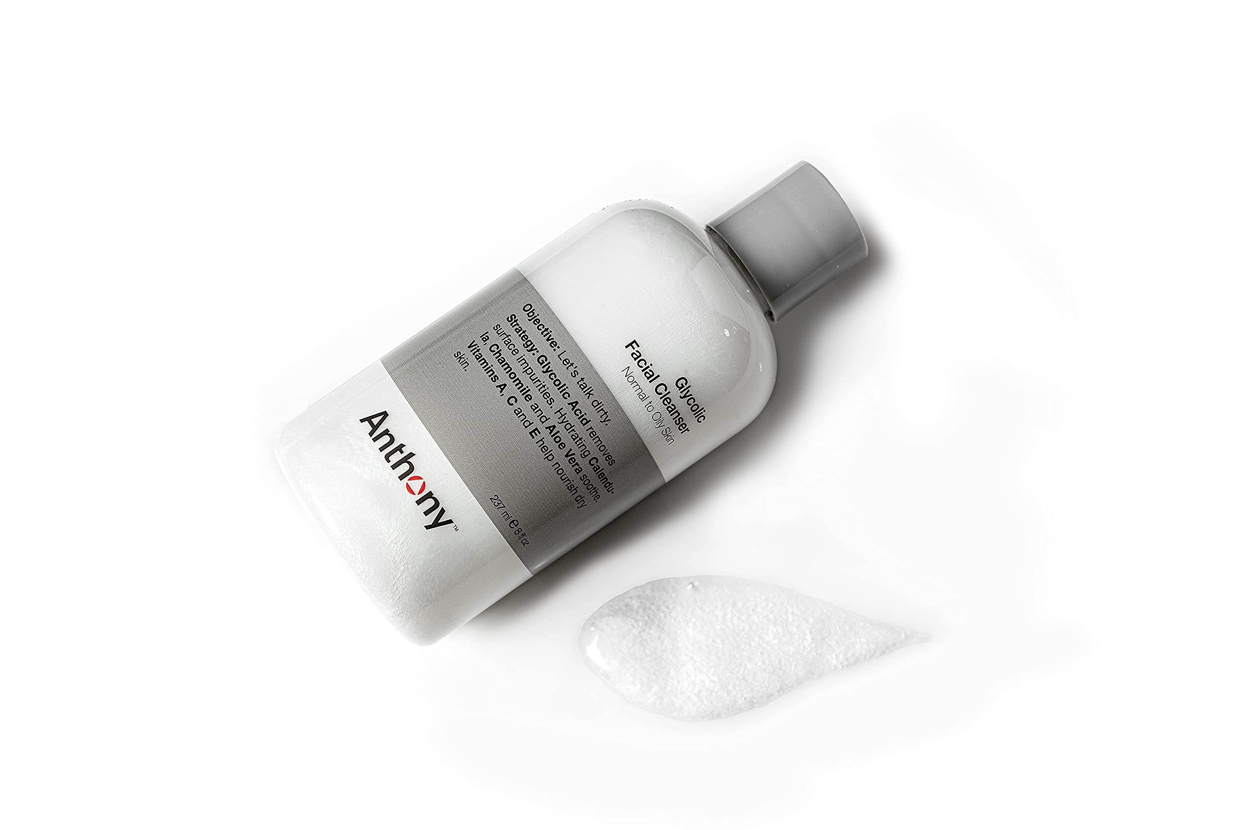 Non-foaming formula of Anthony Glycolic Cleanser nourishes skin.