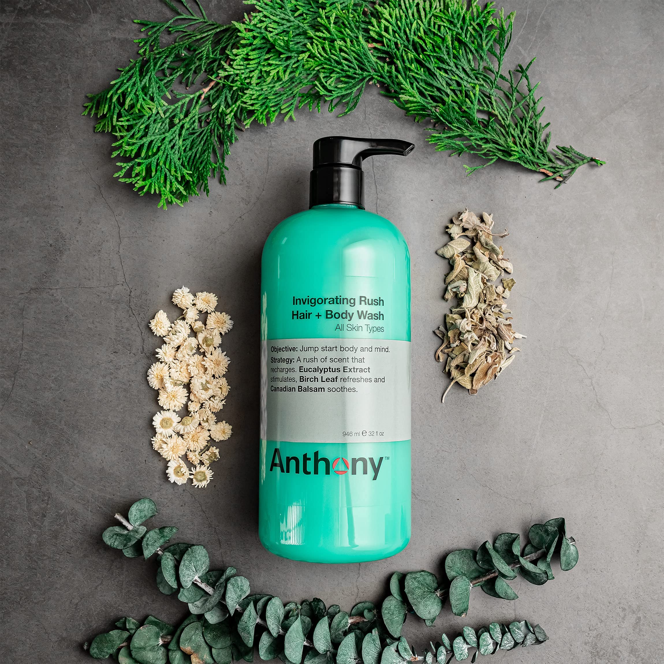 Anthony moisturizing formula with glycerin and vitamin B5 for lasting skin hydration.