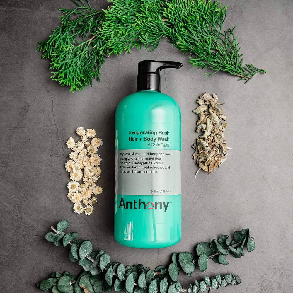 Anthony moisturizing formula with glycerin and vitamin B5 for lasting skin hydration.