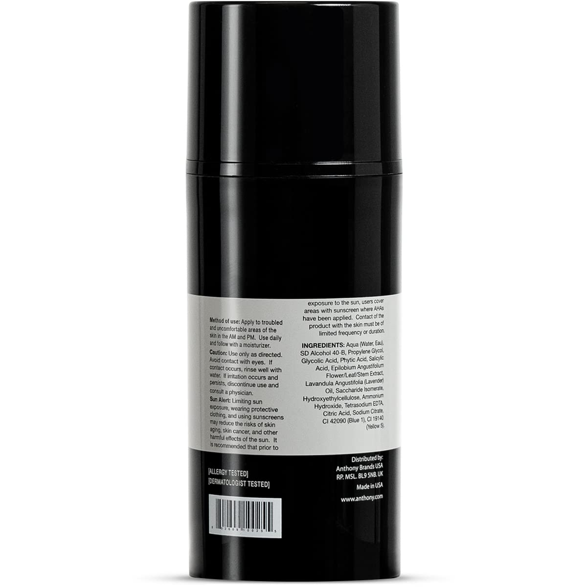Anthony Ingrown Hair Treatment packaging box communicates premium, cruelty-free formula for grooming routines.
