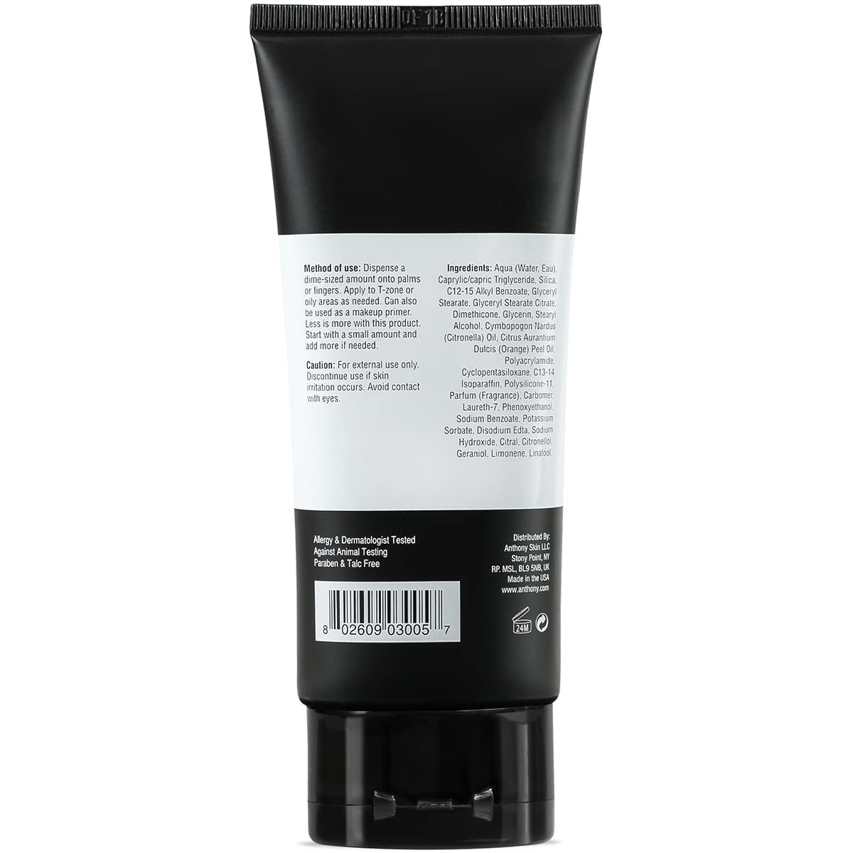 Anthony Instant Fix Oil Control on skin demonstrates a matte, shine-free finish