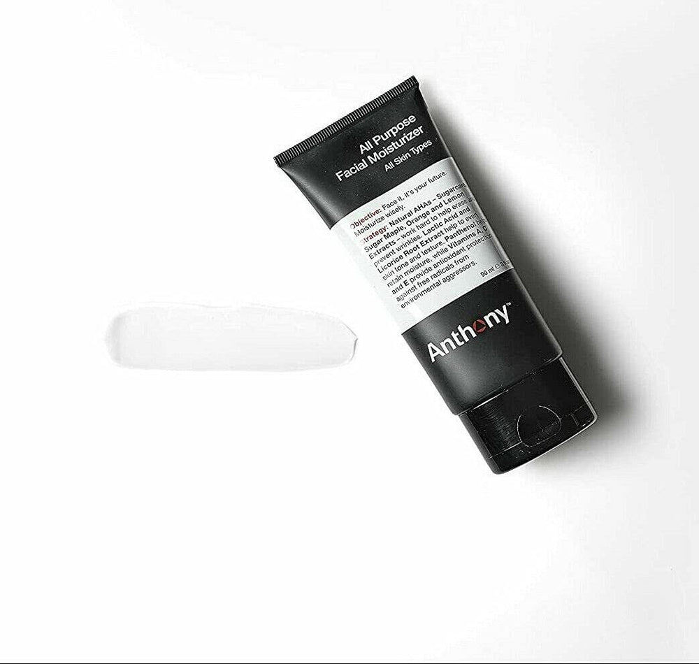 Anthony All-Purpose Facial Moisturizer on display with other skincare for versatile daily use.
