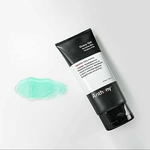 Anthony Shave Gel packaging shown ready for travel or gym bag
