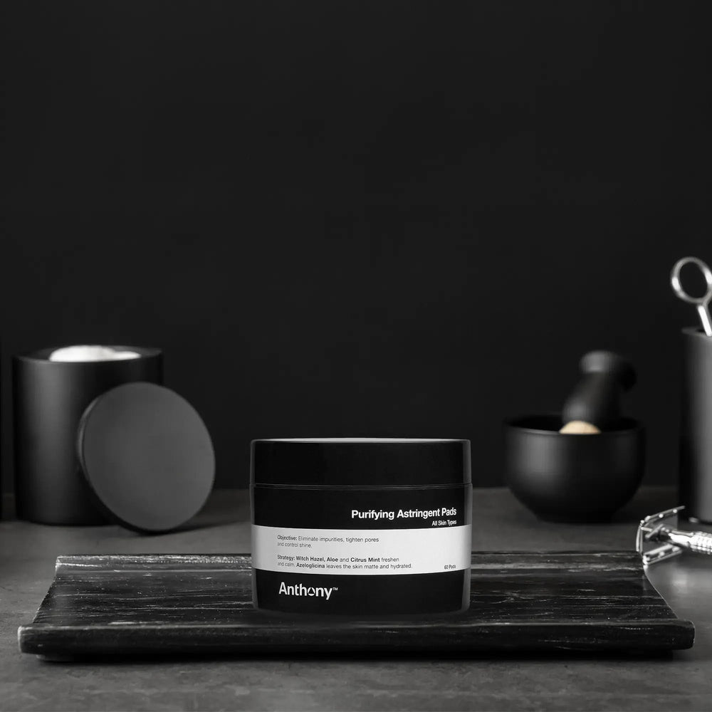 Anthony Witch Hazel Pads being used in a skincare routine for shine control.