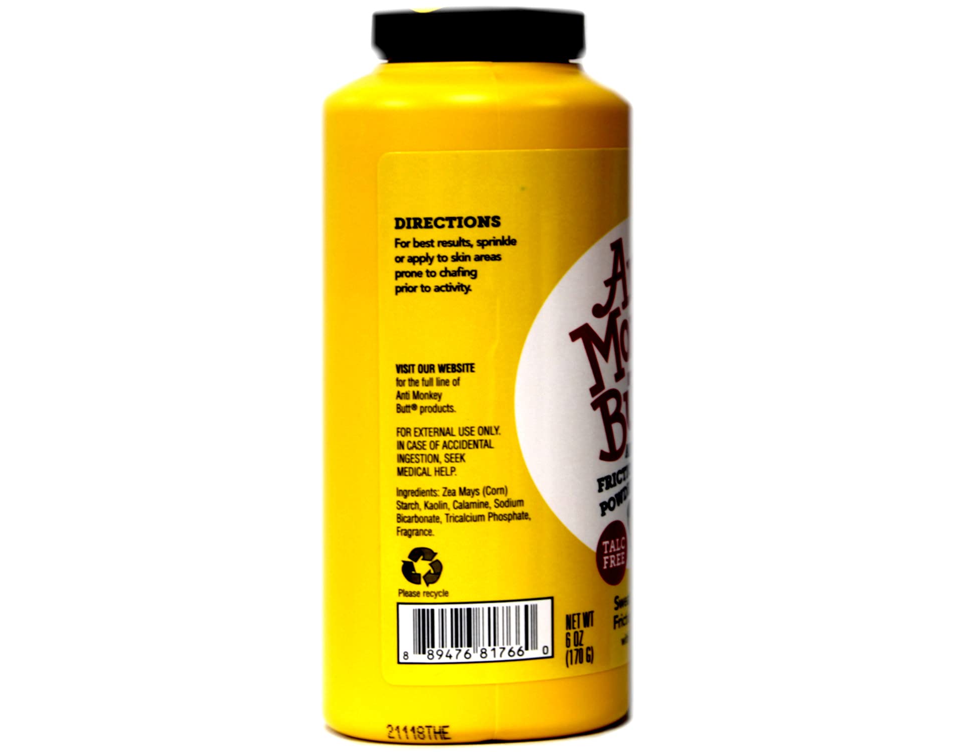 Anti Monkey Butt powder; silky texture application showing comfortable, reduced-friction skin.