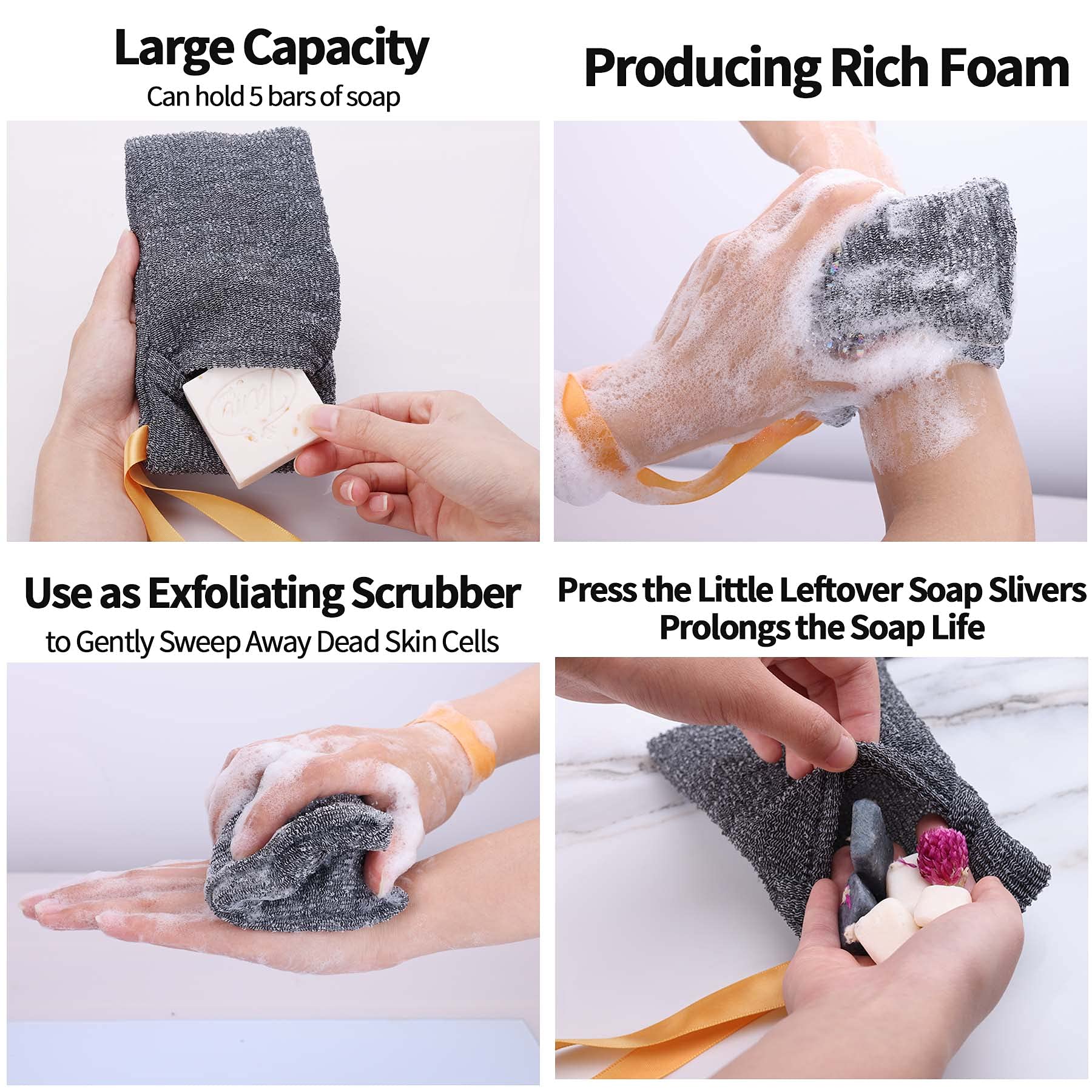 Antimbee gray mesh bag with foam-ready design for easy grip and lather