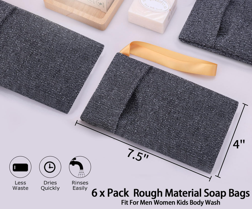Antimbee six-pack display of soap pouches for home or travel