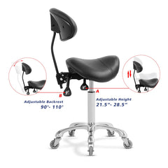 Antlu saddle stool with quiet, smooth wheels protecting floors