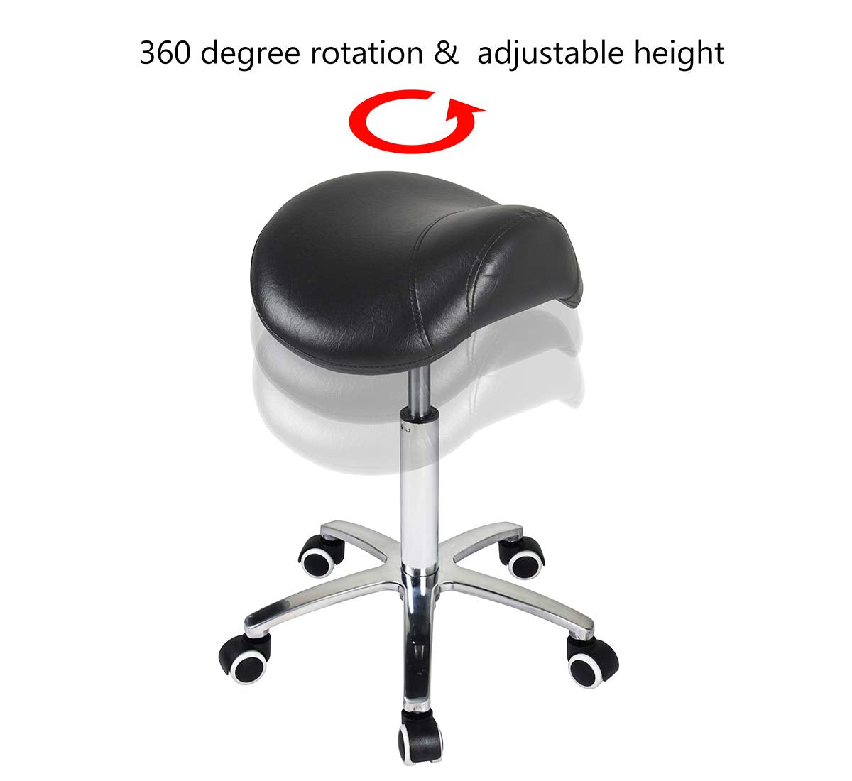 Antlu Saddle Stool metal base emphasizes durability and high weight support