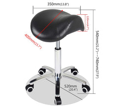 Antlu Saddle Stool height adjustment ranges from 54 to 74 cm for flexibility
