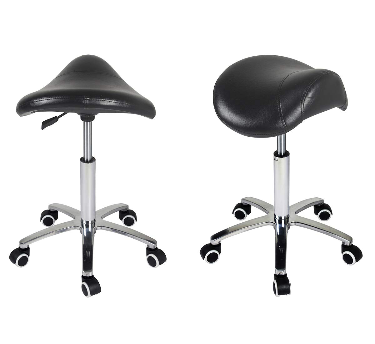 Antlu Saddle Stool with PU wheels demonstrates smooth movement and floor protection