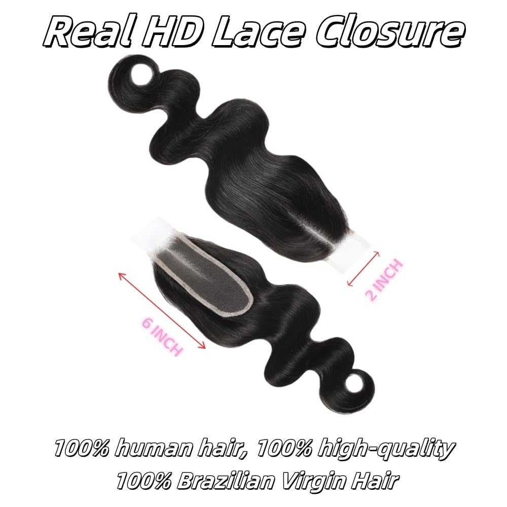 Anvnkl 2x6 HD lace closure body wave texture looks silky