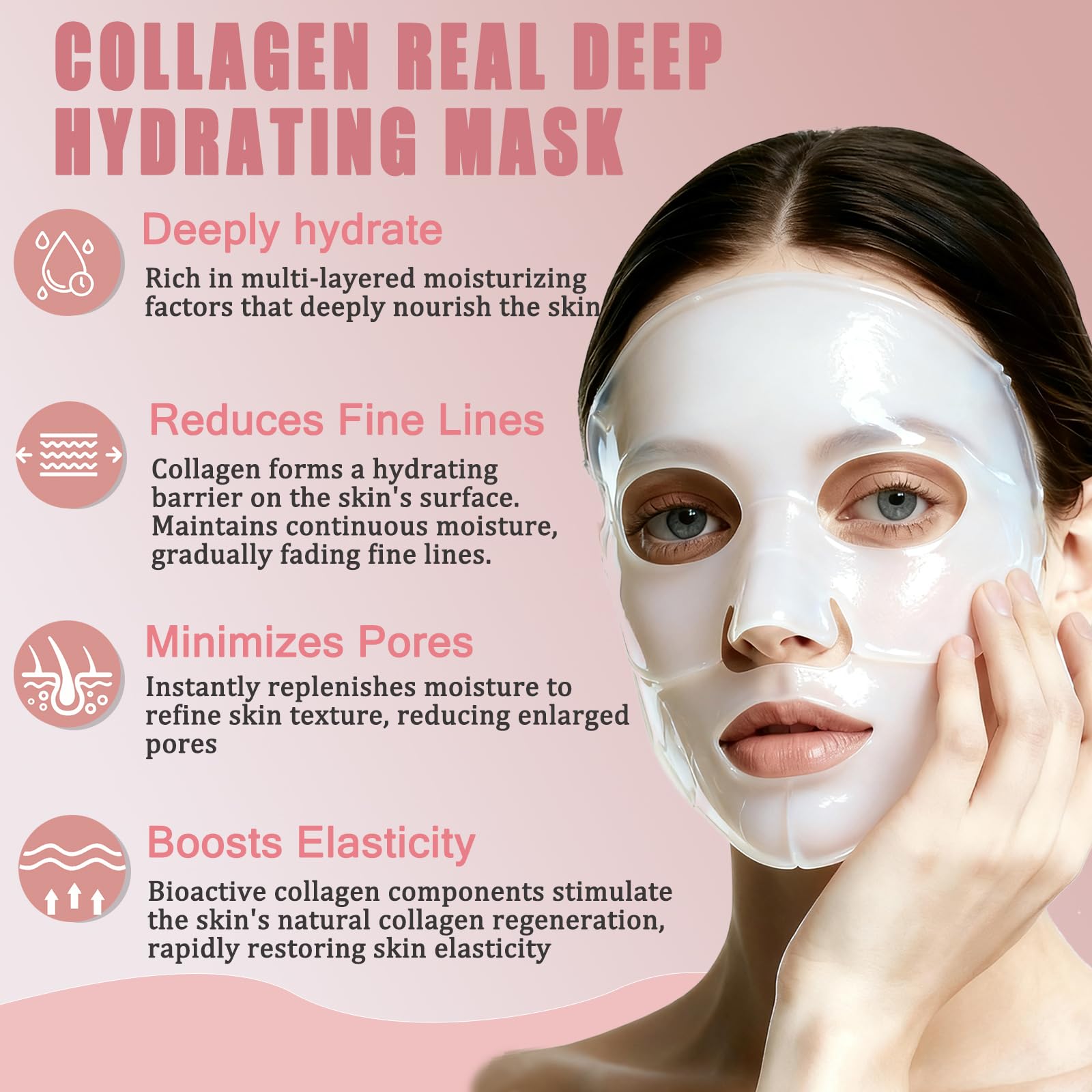 Anweina collagen mask overnight application demonstrates overnight nourishment for waking glow.