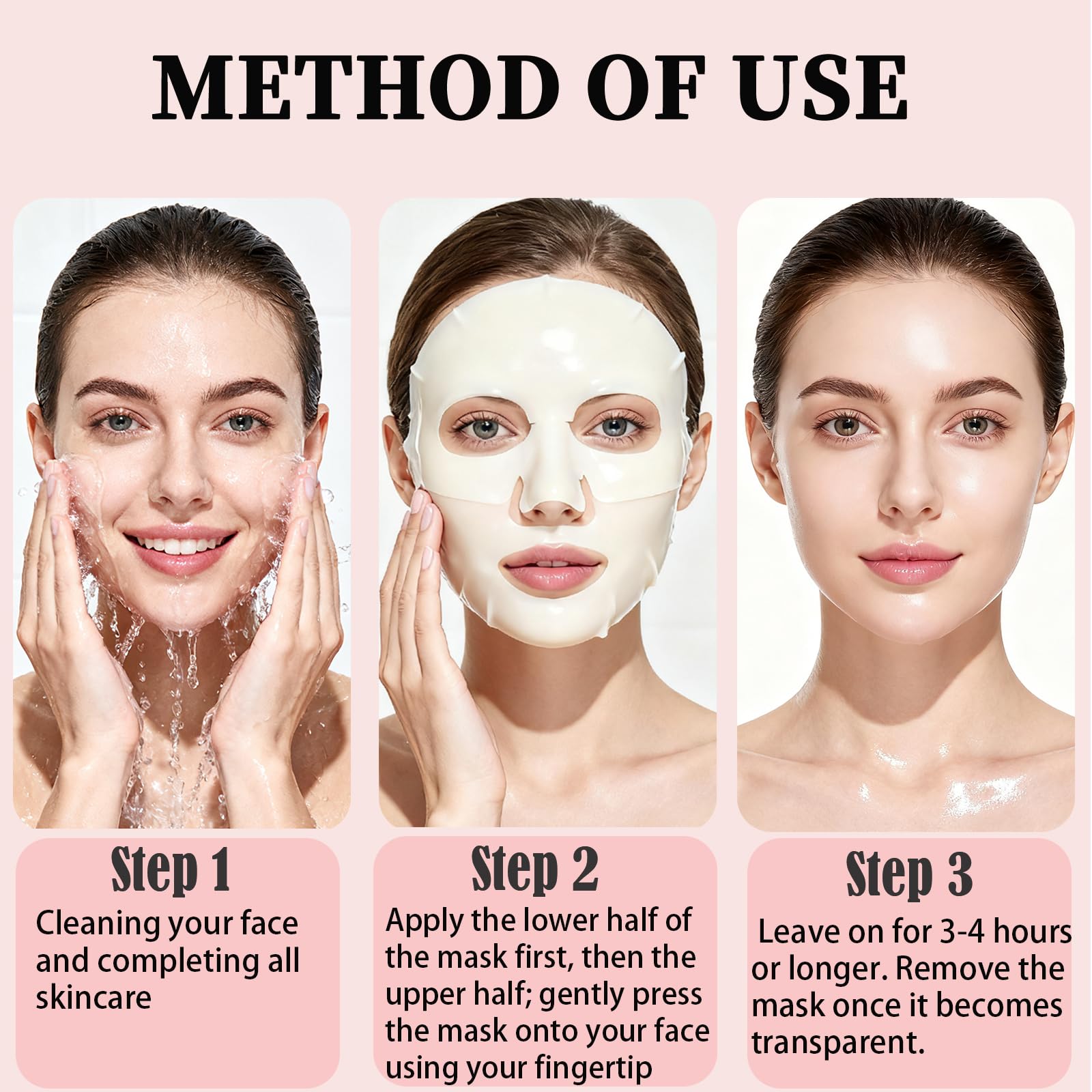 Anweina collagen mask absorption in progress image conveys quick surface absorption.