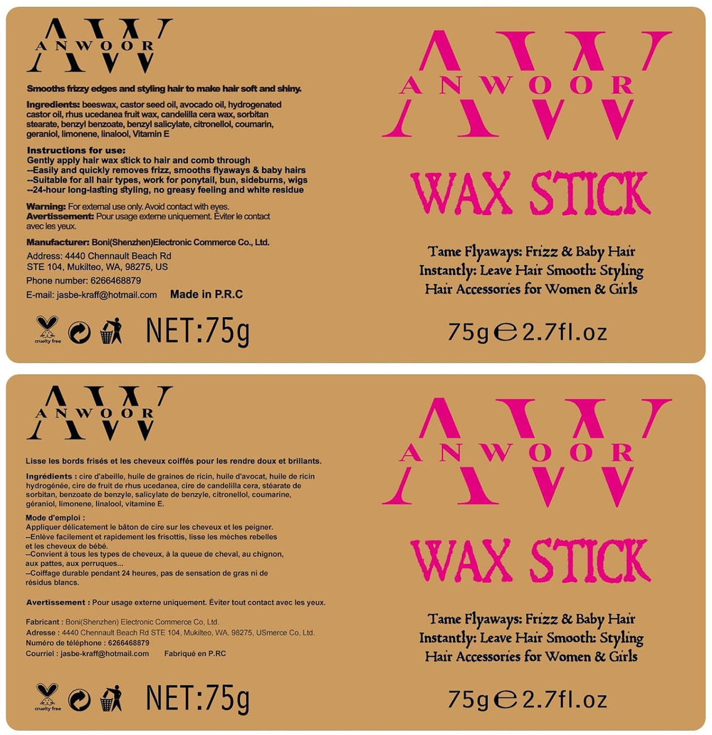 AnWoor wax stick easy-application direct-use convenience for quick styling.