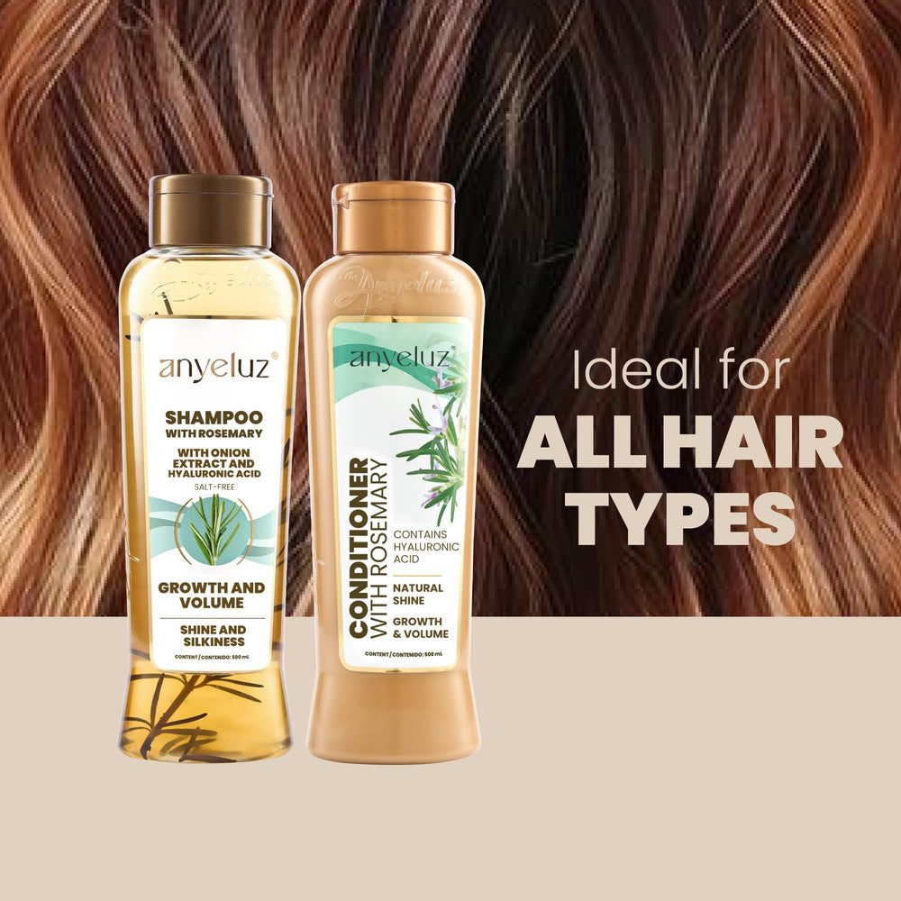 ANYELUZ rosemary hair being washed, emphasizing refreshing scent and clean feel