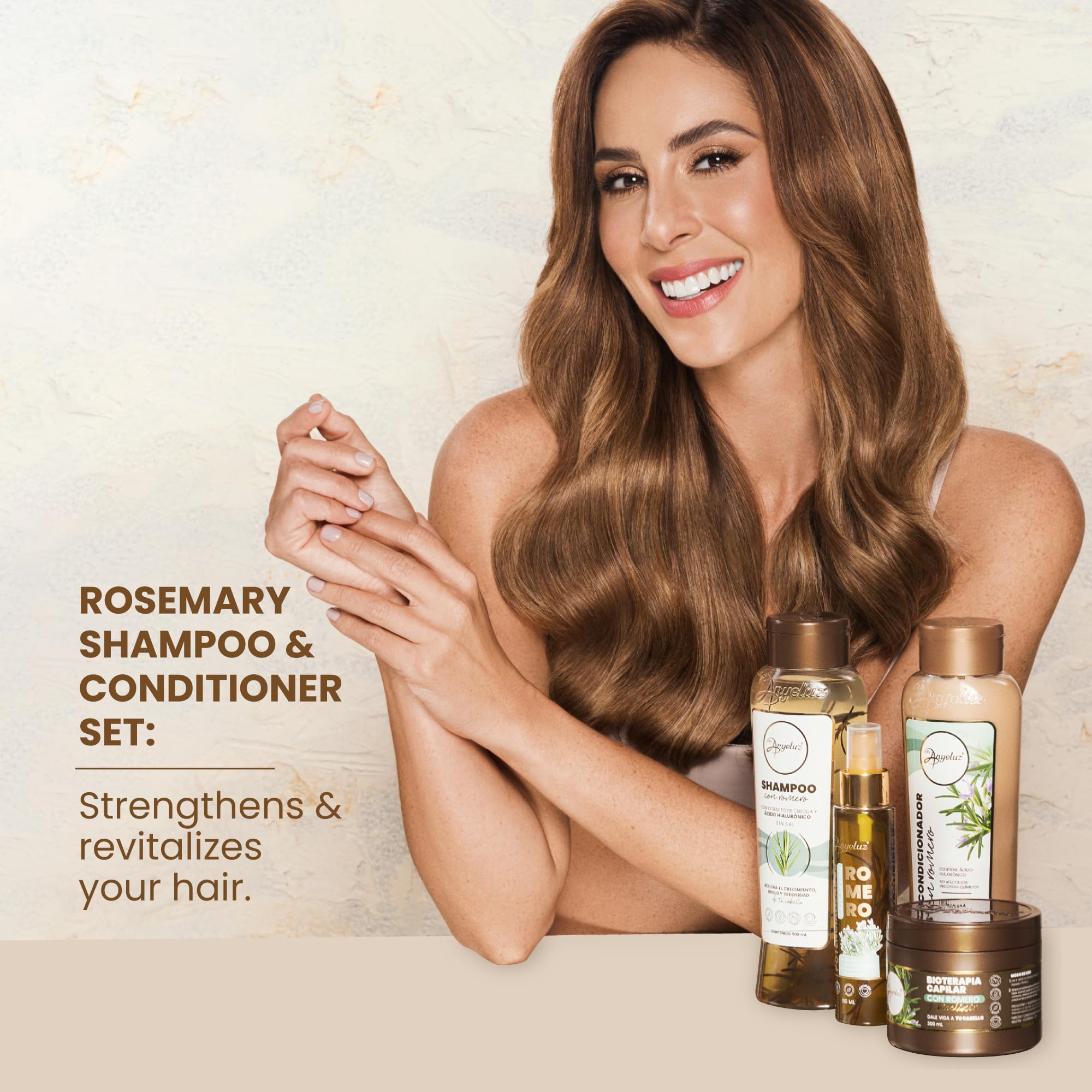 ANYELUZ rosemary conditioner bottle promises silky, manageable hair with hydrating care