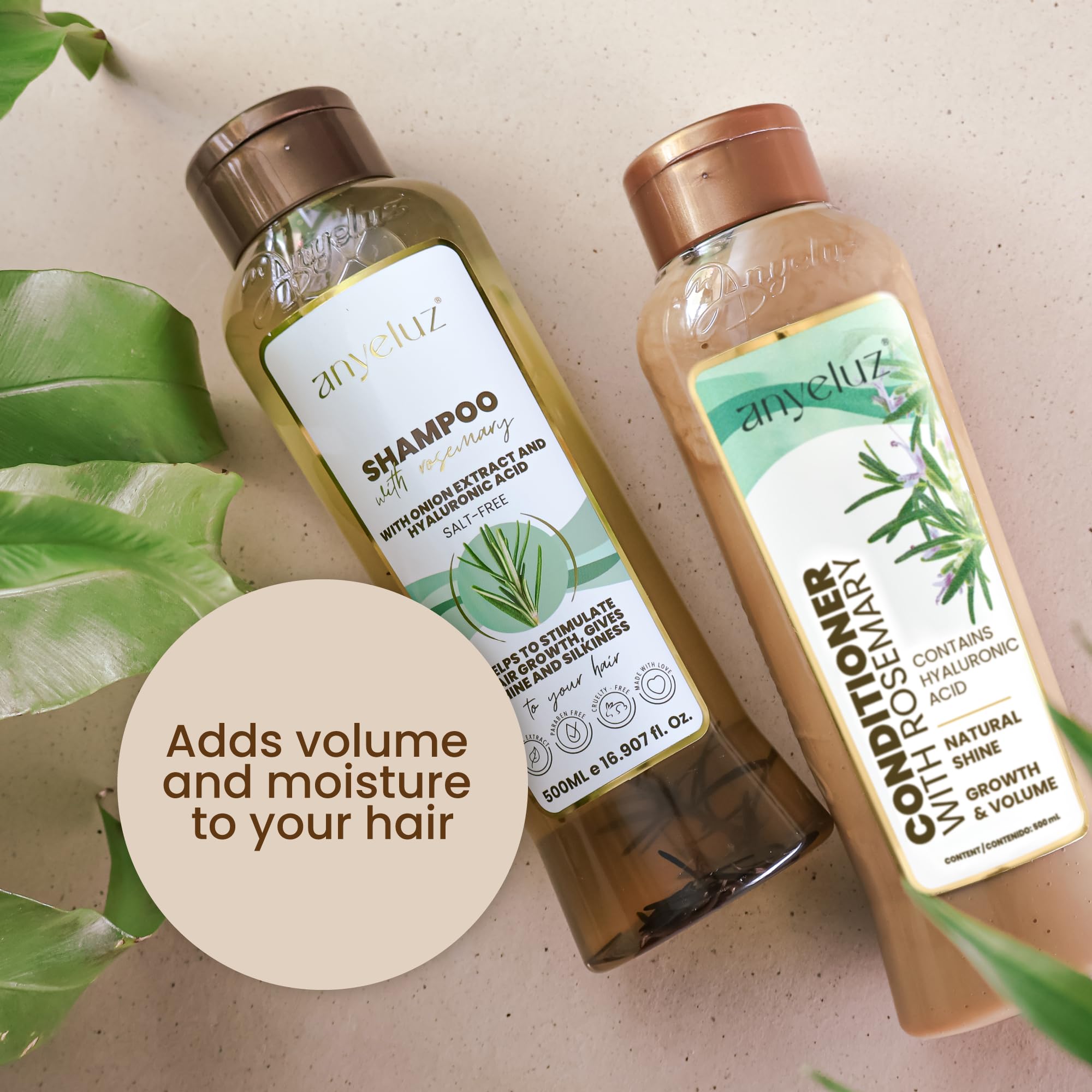 ANYELUZ rosemary and onion extract graphic suggesting scalp revitalization