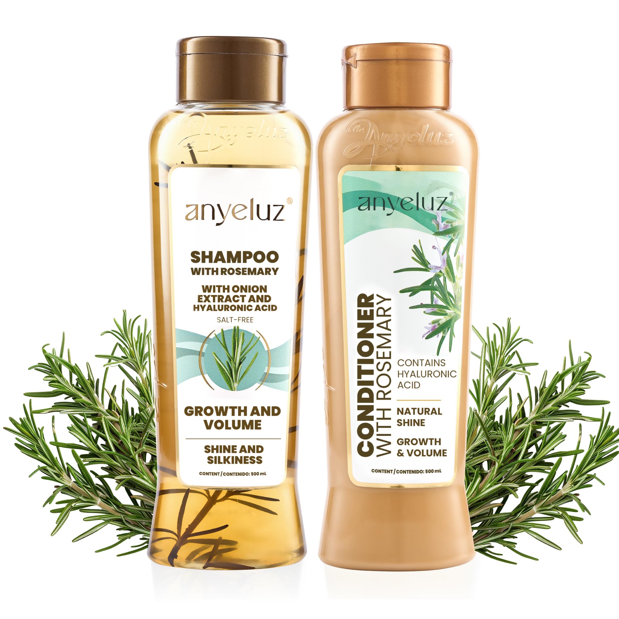 ANYELUZ rosemary shampoo bottle with refreshing scent for daily cleansing