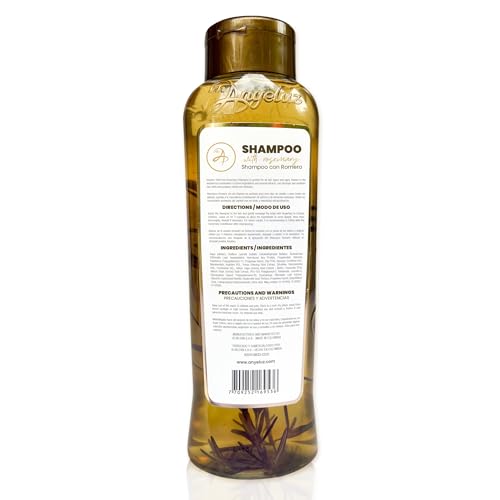Anyeluz Rosemary Shampoo bottle emphasizes clean, gentle cleansing for all hair types.