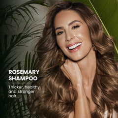 Anyeluz Rosemary Shampoo ingredients close-up highlights onion and rosemary for nourishment.