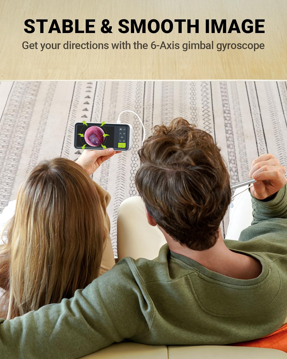 Anykit otoscope 4.5-inch monitor shows live ear images without a phone.