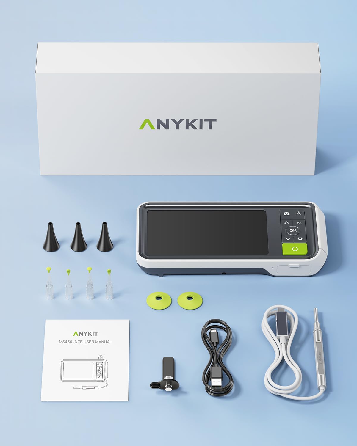 Anykit otoscope USB charging cable enables convenient power on the go.