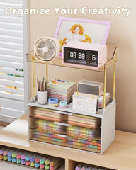 Anylady storage with dust-proof drawers shields skincare and cosmetics from dirt.