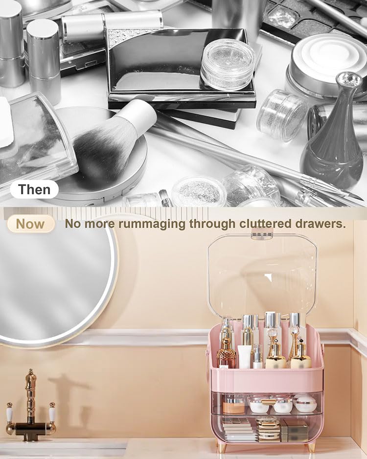Anylady countertop organizer brushes and jewelry stay organized on a stable surface
